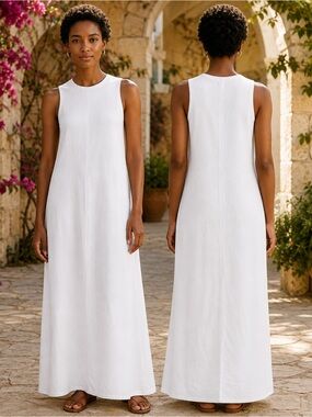 Magaschoni White Sleeveless Maxi Dress